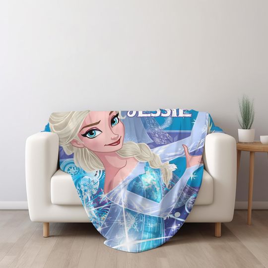 Discover Personalized Watercolor Coquette Bows Disney Frozen Blanket, WDW Disneyland Baby Trip Blanket, Elsa Princess Birthday Girl Blanket C1JY15
