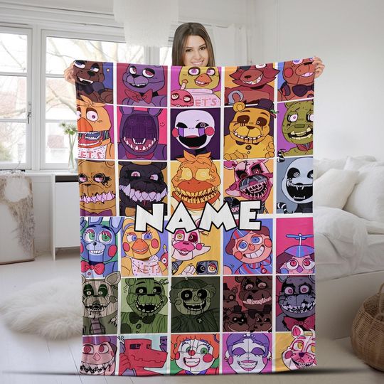 Discover Customized Five Nights at Freddy's Blanket, FNAF Blanket, FNAF Baby Blanket, Custom Name Blanket Birthday gift, Blanket Gift