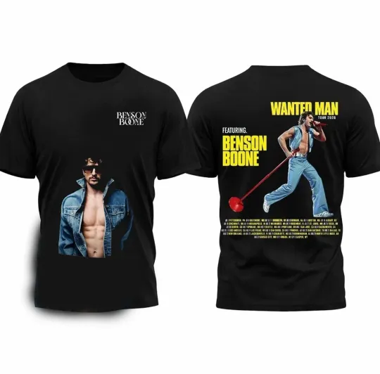 Discover Benson New Boone Wanted Man Tour 2026 Shirt T-Shirt reprint