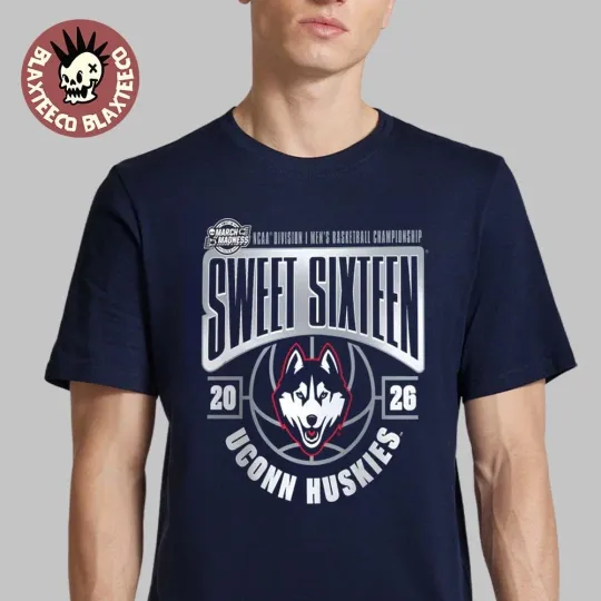 Discover Uconn Huskie Men’s Basketball 2026 NCAA March Madness Sweet 16 T-Shirt Unisex