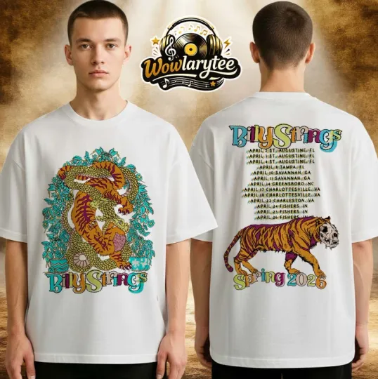 Discover Billy Strings Spring 2026 Tiger Battle Tee With Dates Two Sides T-Shirt