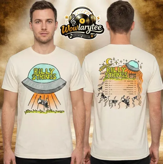Discover Billy Strings Spring 2026 UFO With Dates Two Sides T-shirt