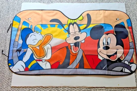 Discover Large DISNEY Sunshade for Car, Van or Truck Mickey, Donald and Goofy