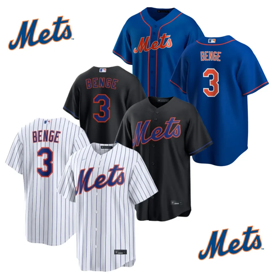 Discover Carson #3 Benge White/Black/Royal Men's Printed Jersey