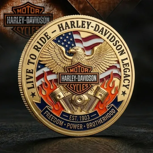 Discover davidson Legacy Coin Live To Ride Eagle American Flag Freedom Gold Token