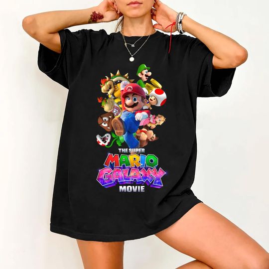 Discover Super Mario Galaxy Characters T-Shirt, Retro Sci-Fi Graphic Tee