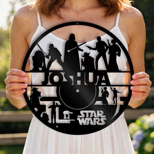 Discover Personalized Star Wars Metal Name Sign | Custom Sci-Fi Wall Art |Star Wars Fan Gift | Home Theater & Man Cave Sign