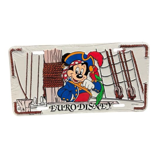 Discover Mickey Mouse Euro Disney Pirate Mickey License Plate Accessories