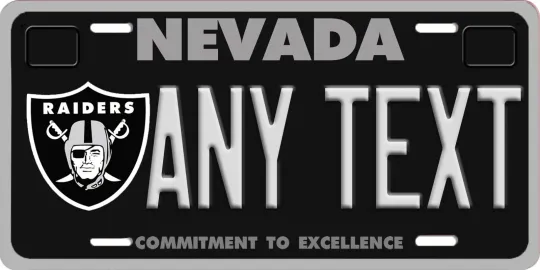 Discover Las Vegas Nevada Raiders Aluminum License Plate Custom Text
