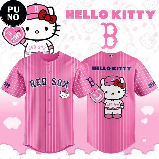 Boston Red Sox x Hello Kitty Pink Night 2026 Baseball Jersey