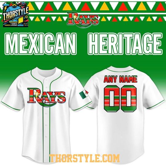 Discover Tampa Bay Rays 2026 Mexican Heritage Night Personalized Baseball Jersey