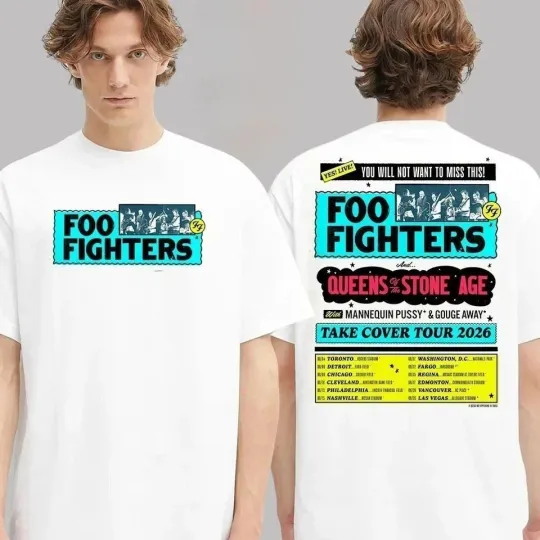 Discover FF Band Fighters Event Poster Take Civer Tour 2026 Dates List Two Sided T-shirt