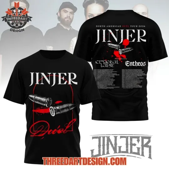 Jinjer North America Duel 2026 Style Metal Fan 3D T-shirt