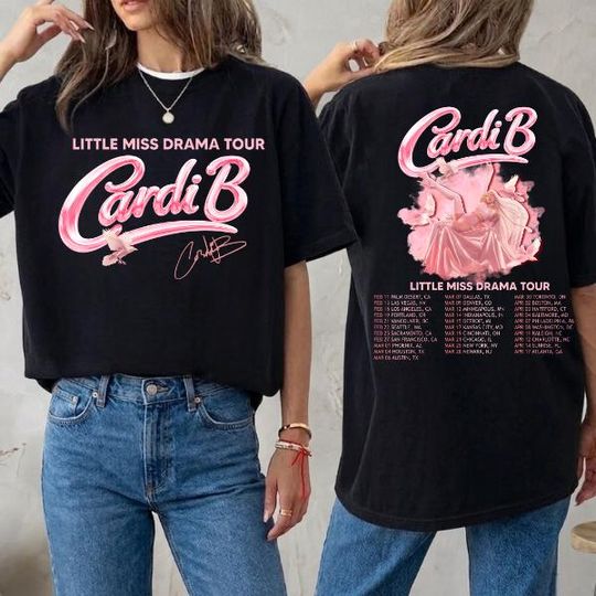 Discover Cardi B Drama Tour Shirt, Little Miss Drama Tour 2026 Shirt, Vintage Rap Concert Tee, Am I The Drama Fan Gift, Gift For Fan