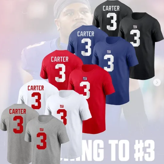 Discover NEW NUMBER - Abdul Carter #3 New York Giants 2026 Player Name & Number For Fans