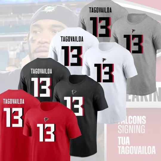 Welcome Tua Tagovailoa #13 Atlanta Falcons 2026 Player Name & Number