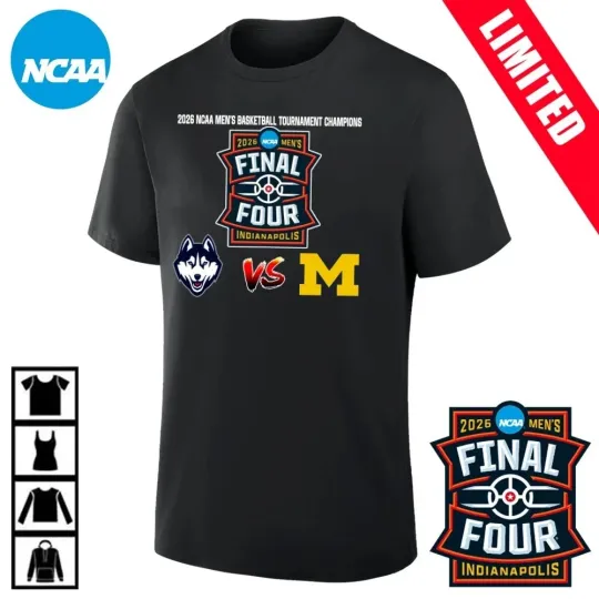 Discover Huskies Vs Wolverines 2026 NCAA Men’s Basketball National Champions Shirt