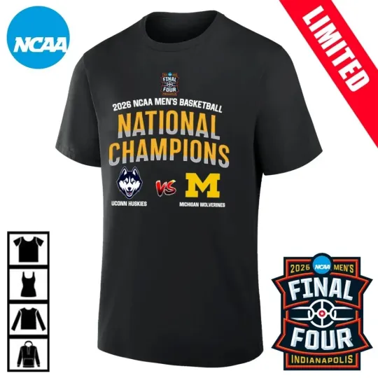 Discover Huskies Vs Wolverines 2026 NCAA Men’s Basketball National Champions Shirt