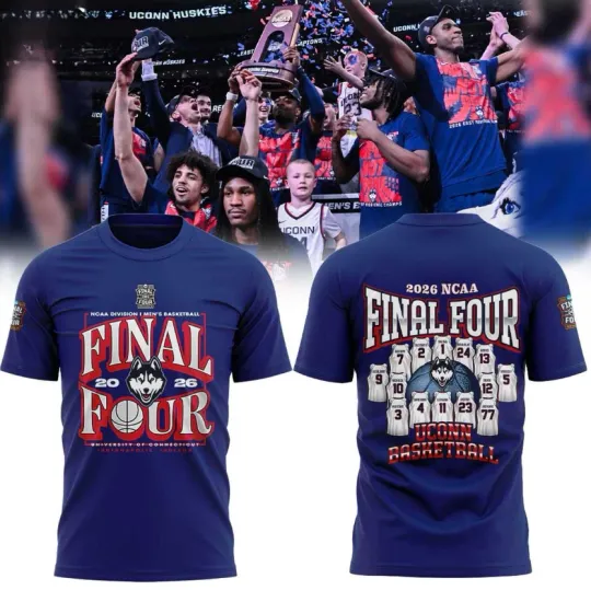 UConn Huskies 2026 NCAA Men’s Basketball East Regional Champions T-Shirt