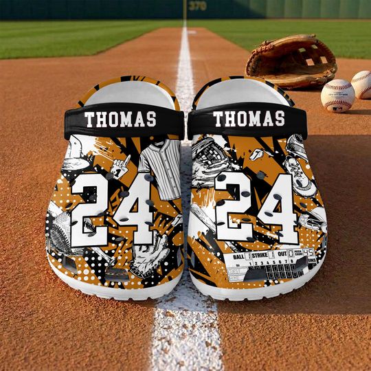 Discover Personalized Kid And Adults Baseball Clogs, Custom Name Baseball Team Color Clog, Team Spirit Gift, Custom Sports Clogs