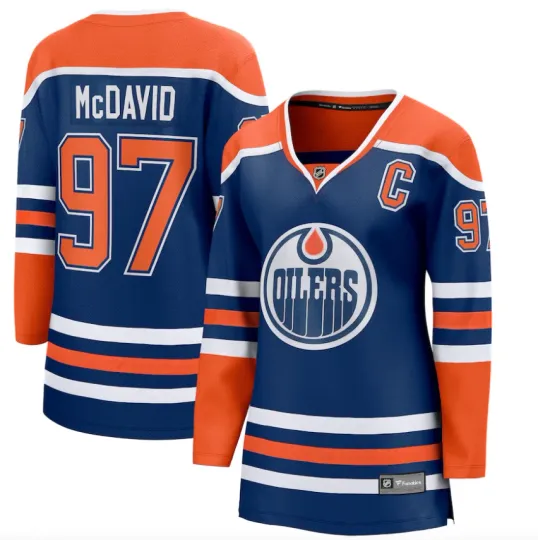 Discover Women's Fanatics Connor McDavid Royal Edmonton Oilers Home Breakaway NHL Jersey