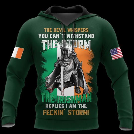Discover St Patrick Hoodie, Irish Warrior Hoodie, Celtic Knight Hoodie, St Patrick's Day Gift