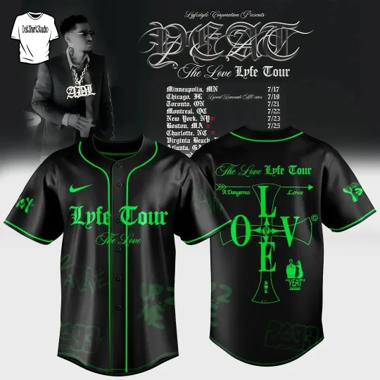 Discover New Yeat The Love Lyfe Tour 2026 S to 5XL Baseball Jersey