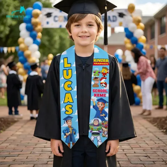 Personalized Toy Story Class Of 2026 Graduation Stoles, Gift For Senior