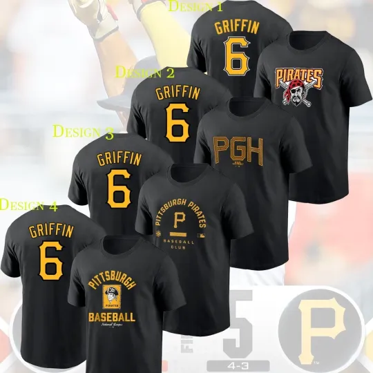 Discover US STOCK! Konnor Griffin #6 Pittsburgh Pirates Team Name & Number Player Unisex