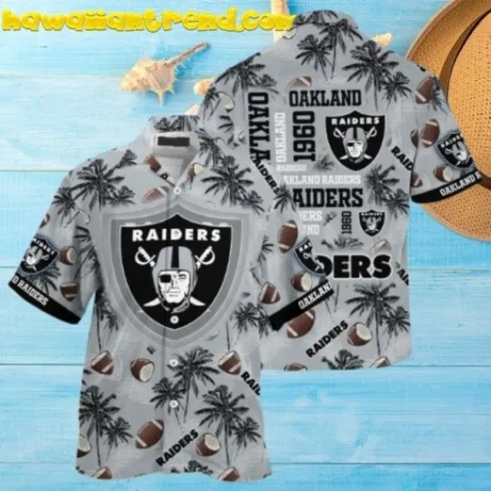 Trending Oakland Raiders 1960 football Hawaiian Shirt