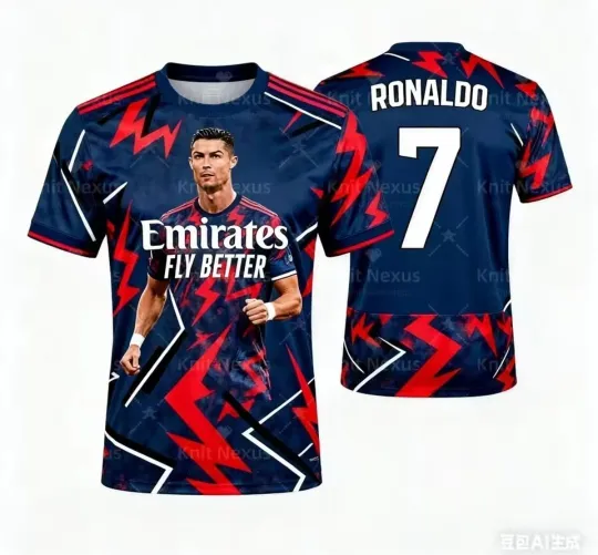 Kids Boys Girls Summer Football Fan Ronaldo 3D Print T-shirts Tops NEW
