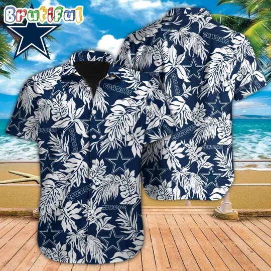 Discover football Dallas Cowboys Hawaiian Shirt Tropical Leafs Design Aloha Shirts
