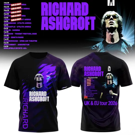 Discover Richard Ashcroft 2026 Style Indie Rock Fan 3D T-shirt