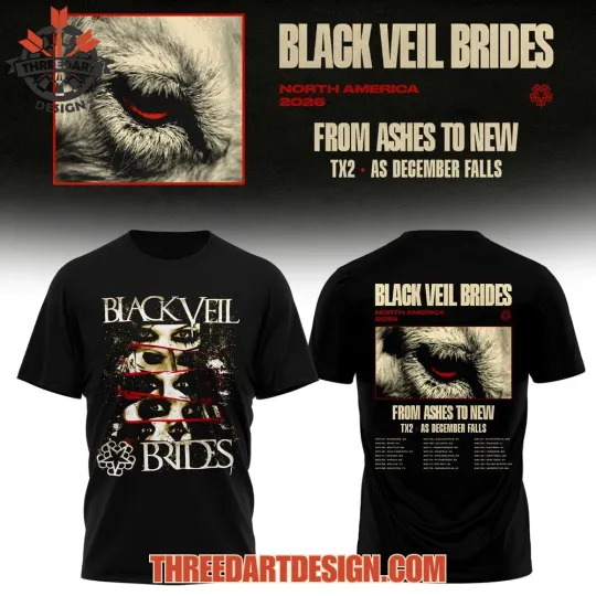 Discover Black Veil Brides From Ashes Style Rock Fan Graphic 3D T-shirt