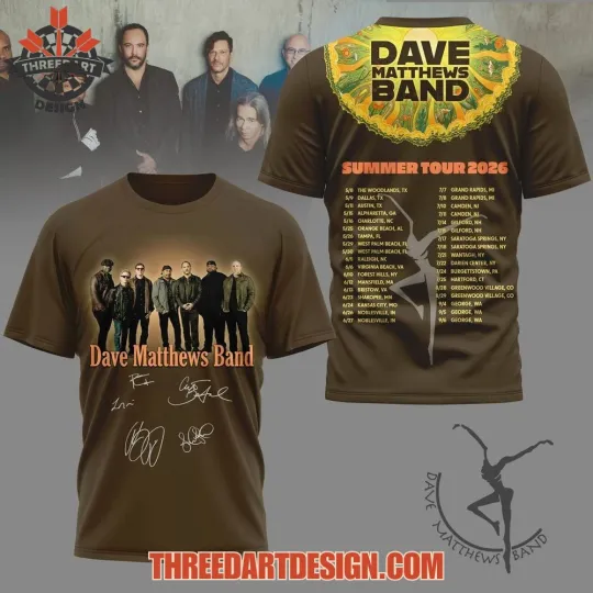 Dave Matthews Band Summer 2026 Style Rock Fan Gift 3D T-shirt