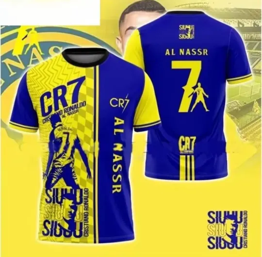 Summer Kids Adult Ronaldo CR7 Soccer 3D Printed T-Shirt