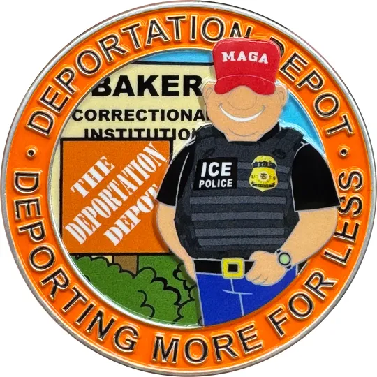 Discover EL7-8 Deportation Depot new Alligator Alcatraz ICE Agent Challenge Coin Baker Co