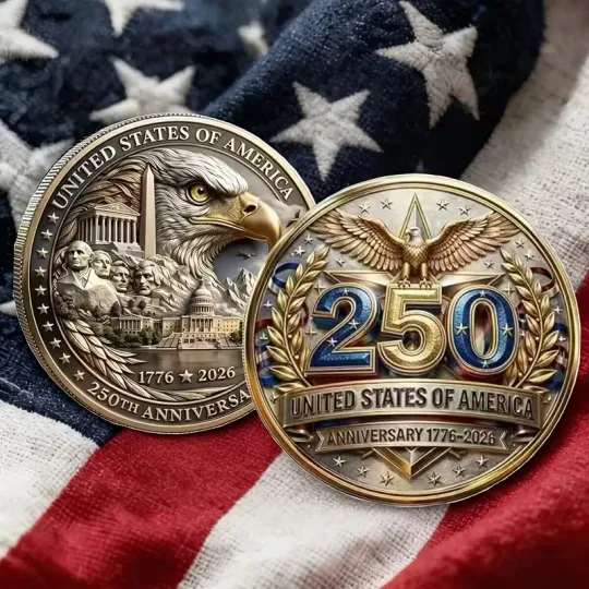 Discover United States 250 Anniversary Challenge Coin Commemorative US