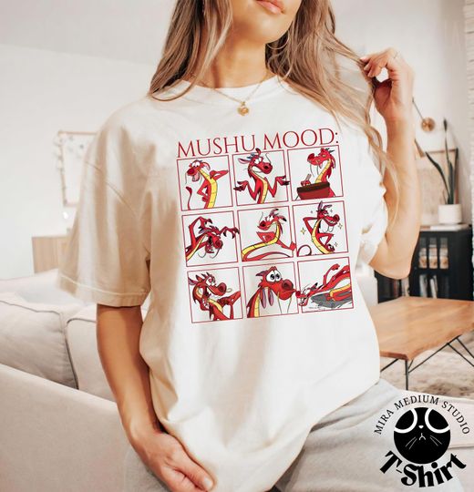 Discover Mushu Dragon Mood Vintage T-Shirt, Mushu Dragon Dishonor On Your Cow T-shirt, Birthday Gift Shirts, Disneyland Family