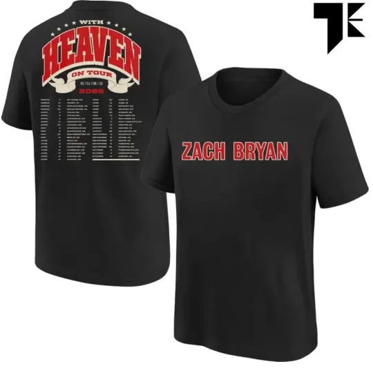 Discover Zach Bryans With Heaven On Top Tour 2026 Two Sided T-Shirt Fullsize S-5Xl