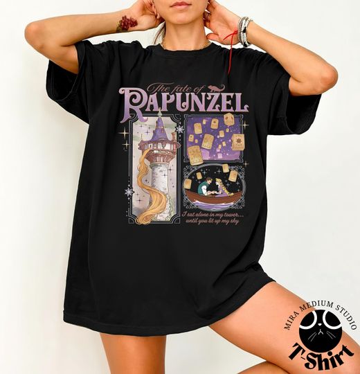 Discover Retro Rapunzel Shirt, The Fate of Rapunzel Lantern Scene Tee, Rapunzel Flynn Rider Valentine, Cute Romantic Tee, Princess Lover