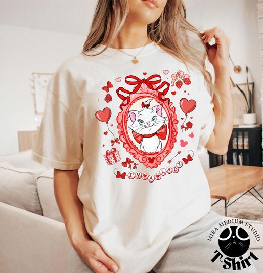 Discover Coquette Bow Disney Marie Cat I'm A Lady Vintage T-Shirt,  The Aristocats Tee, Disneyland Girls Trip Tee, Cat Lover, Disneyland Vacation