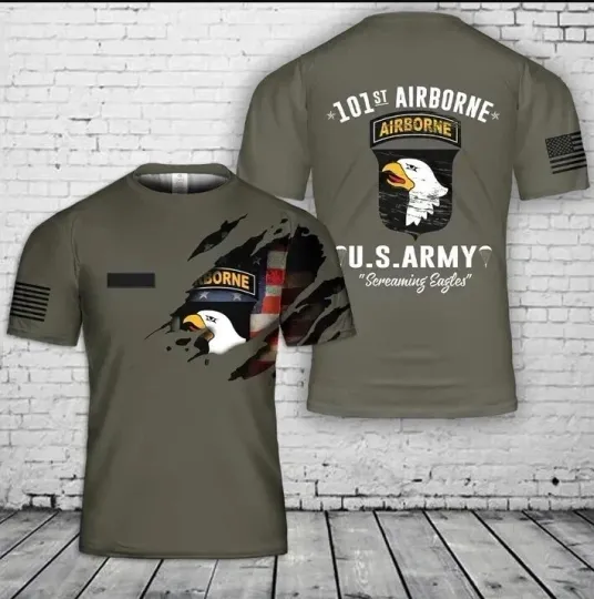 Discover Custom Name US Army 101st Airborne Division AOP 3D T-Shirt