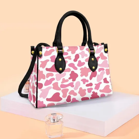 Discover Pink Patches Woman Bag Leather Shoulder Bag Large Capacity