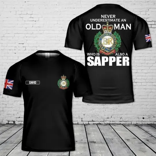 Discover Custom Name Royal Engineers Never Underestimate 3D T-Shirt
