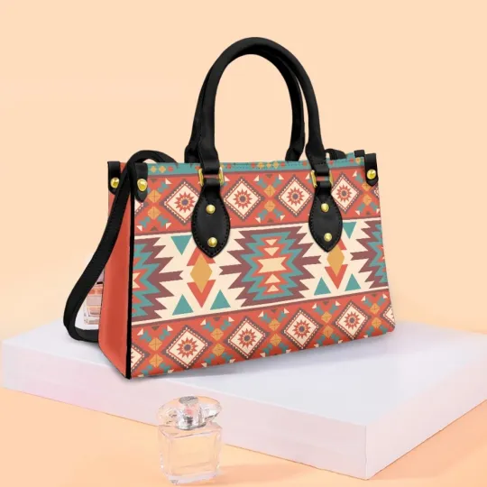 Discover Ethnic Geometry Leather Bag Large Capacity Fashion Lady Handbag
