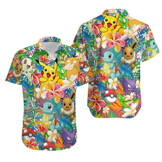 Discover PKM Squirtle Hawaiian Shirt Casual Beach Shirt