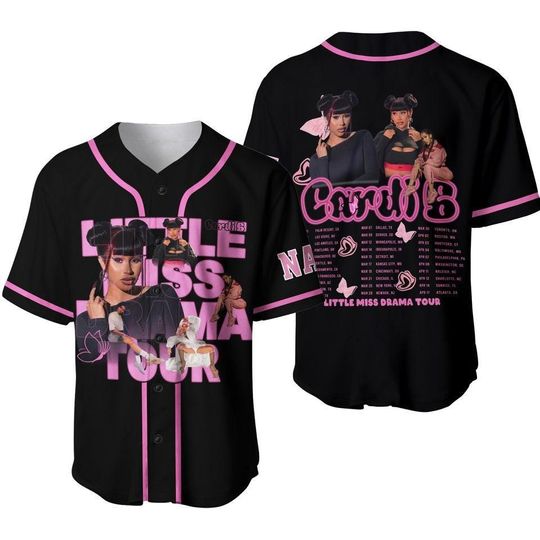 Discover Cardi B Little Miss Drama Tour 2026 Baseball Jersey