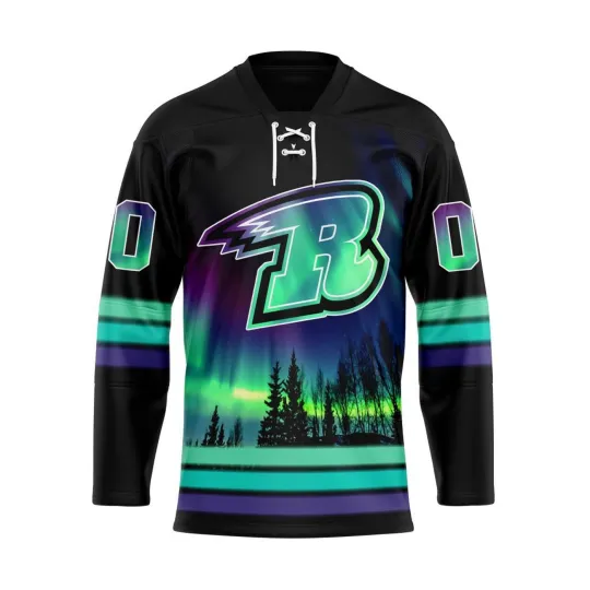 Rapid City Rush Special Design With Northern Lights Lace Hockey Shirt
