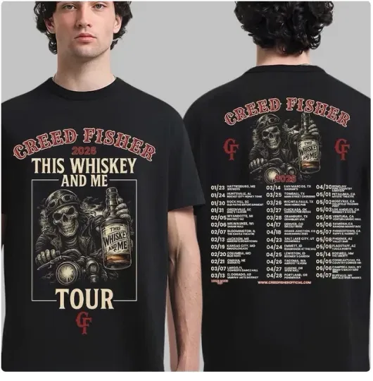 Discover Creed Fisher 2026 This Whiskey And Me Tour T-Shirt